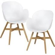 Exotan Tulip Tuin Fauteuil - Teak/Propyleen - Wit - Set van 2