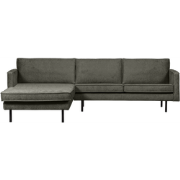 BePureHome Chaise Longue Links Rodeo - Velvet - Frost - 85x300x155