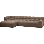 WOOOD Allure Chaise Longue Links - Polyester - Bruin - 79x324x165