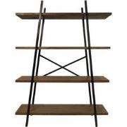 HSM Collection-Stellingkast 4 Planken-120x42x160-Naturel/Zwart-Teak/Me...