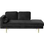 Beliani MIRAMAS - Chaise longue-Zwart-Fluweel