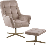 Beliani MOLLE - Fauteuil-Beige-Fluweel