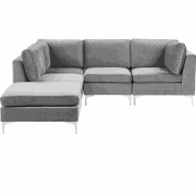 Beliani EVJA - Modulaire Sofa-Grijs-Fluweel