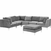 Beliani EVJA - Modulaire Sofa-Grijs-Fluweel