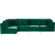 Beliani EVJA - Modulaire Sofa-Groen-Fluweel