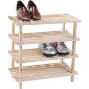 FSC® Dennenhouten Schoenenrek - 4 Verdiepingen - 8 Paar Schoenen - Sch...