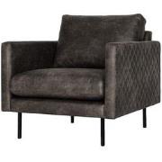 Fauteuil - Daisy - met doorgestikte armleuning - leer Colorado antraci...