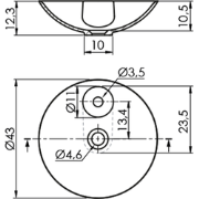 Composiet opbouw waskom Bol tp ø43cm mat wit met kraangat