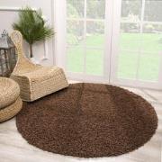 Tapijtenloods Loca Shaggy Rond Vloerkleed Bruin Hoogpolig- 300 CM ROND