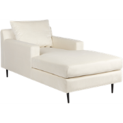 Beliani GUERET - Chaise longue-Beige-Fluweel