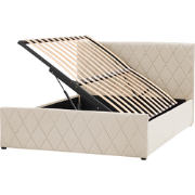 Beliani ROCHEFORT - Tweepersoonsbed-Beige-Fluweel