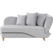 Beliani MERI - Chaise longue-Grijs-Fluweel