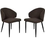 HSM Collection-Eetkamerstoel Yuna S/2-60x54x82.5-Espresso/Zwart-Stof/M...