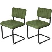 Feel Furniture - Luxe stoel - Ribbon - Groen - 2 stuks