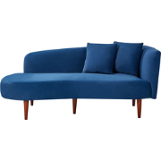 Beliani CHAUMONT - Chaise longue-Blauw-Fluweel