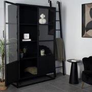 Metalen Kast - Zwart - 120x40x200cm - Kast Urban Groot - Giga Meubel