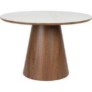 Housecraft Living Almira Eettafel Rond 115 cm Hout Wit/ Bruin donker