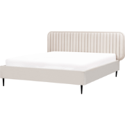 Beliani BRIN - Tweepersoonsbed-Beige-Fluweel