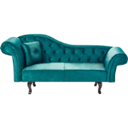 Beliani LATTES - Chaise longue-Groen-Fluweel