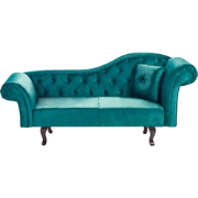 Beliani LATTES - Chaise longue-Groen-Fluweel