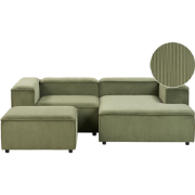 Beliani ARDAL - Modulaire Sofa-Groen-Corduroy