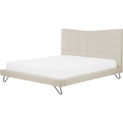 Beliani LANNION - Tweepersoonsbed-Beige-Polyester