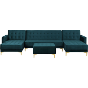 Beliani ABERDEEN - Modulaire Sofa-Groen-Fluweel