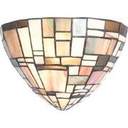 LumiLamp Wandlamp Tiffany  30x16x18 cm  Bruin Beige Glas Driehoek Muur...