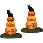 Cat And Pumpkin Set Of 2 B/O (4.5V) Kerst