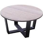 Teeburu coffee table 60x31cm. alu black/travertin