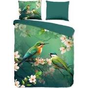 Pure Tropische Vogels Dekbedovertrek Groen-1-persoons (140 x 200/220 c...