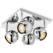 Moderne LED Opbouwspot Bollo - chroom - 32/11.5/14cm - Dimbaar - plafo...