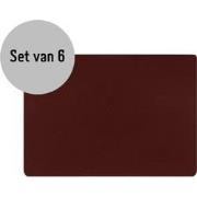 Krumble Placemat PU Leer - Bordeaux rood - Set van 6