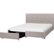 Beliani ROCHELLE - Tweepersoonsbed-Grijs-Polyester