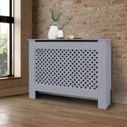 Radiatorbekleding met honingraatmotief 112x19x82 cm grijs, vervaardigd...