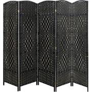 LW Collection LW Collection Kamerscherm 5 panelen rotan zwart 170X200C...