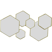 MISOU Spiegel Hexagon - Goud - 61,5x38cm - Spiegels - Wandspiegel - Wa...