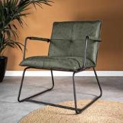 Industriële fauteuil Hailey groen ecoleder