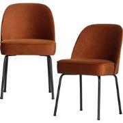 BePureHome Vogue Eetkamerstoelen - Fluweel - Roest - Set van 2