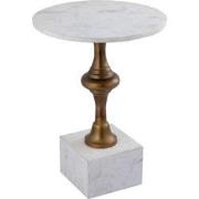 PTMD Alano White Marble Side Table W Alu Gold Table Leg