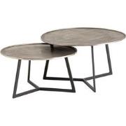 Interlagos salontafel set van 2, Raw nickel black patina