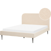 Beliani FLAYAT - Tweepersoonsbed-Beige-Bouclé