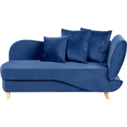 Beliani MERI - Chaise longue-Blauw-Fluweel