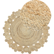 Beliani GOLGEN - Laagpolig-Beige-Jute