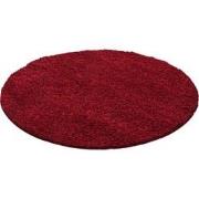 Tapijtenloods Basic Rond Shaggy vloerkleed Rood Hoogpolig- 120 CM ROND