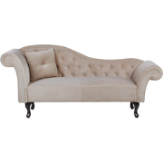 Beliani LATTES - Chaise longue-Beige-Fluweel