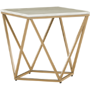 Beliani MALIBU - Bijzettafel-Beige-MDF