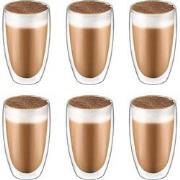 Krumble Latte Macchiato glas dubbelwandig 400ml - set van 6