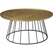 Tower living Iron coffee round table w alu top 91x91x42