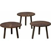 Tower living Lazio table set (3) - 54x54/45/40/35 - recl. teak wine